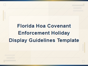 Florida Hoa Holiday Display Covenant Guidelines
