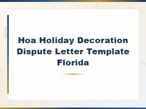 Florida Hoa Holiday Decoration Dispute Letter Guide