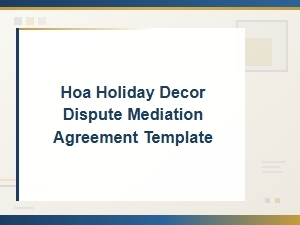 Mediation Agreement for Hoa Holiday Decor Disputes